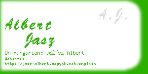 albert jasz business card